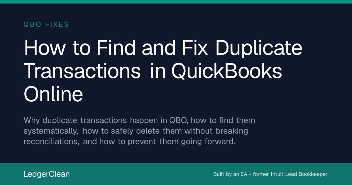 How to Find and Fix Duplicate Transactions in QuickBooks Online ...
